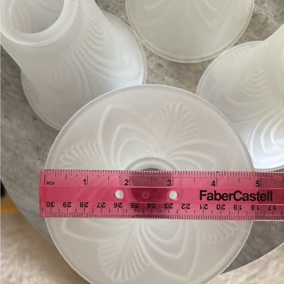 Elegant Frosted Glass Lamp Shades Set of 4 Bell Shaped Ceiling Fan Table Lamp - Picture 13 of 15